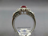 ESTATE 1.96CT DIAMOND & AAA RUBY PLATINUM 3D MULTI SHAPE FLOWER ENGAGEMENT RING