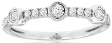 ESTATE .20CT DIAMOND 14K WHITE GOLD PAST PRESENT FUTURE 3 STONE ANNIVERSARY RING