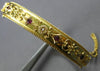 ANTIQUE WIDE .60CT AAA RUBY & PEARL 18K ROSE & YELLOW GOLD CUFF BANGLE BRACELET