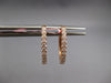 ESTATE .26CT DIAMOND 14K YELLOW GOLD 3D CLASSIC 2mm OVAL HUGGIE HANGING EARRINGS