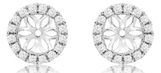 ESTATE .45CT DIAMOND 14KT WHITE GOLD 3D CLASSIC ROUND EARRING JACKETS