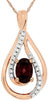 .68CT DIAMOND & AAA RHODOLITE 14KT ROSE GOLD 3D OVAL & ROUND TEAR DROP PENDANT