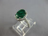2.05CT DIAMOND & AAA EMERALD 14K WHITE GOLD 3D OVAL & ROUND HALO ENGAGEMENT RING