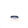 1.63CT DIAMOND & AAA SAPPHIRE 18KT WHITE GOLD 3D 3 ROW WEDDING ANNIVERSARY RING