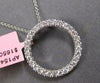 .55CT DIAMOND 14KT WHITE GOLD 3D CLASSIC CIRCLE OF LIFE LOVE FLOATING PENDANT