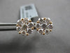 ESTATE LARGE 1.55CT DIAMOND 18KT ROSE GOLD ROUND FLOWER INVISIBLE STUD EARRINGS