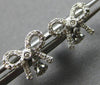 ESTATE .16CT DIAMOND 14KT WHITE GOLD 3D CLASSIC FLOWER BOW FUN HANGING EARRINGS