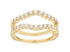 .50CT DIAMOND 14KT YELLOW GOLD ROUND BEZEL PRONG V SHAPE INSERT ANNIVERSARY RING