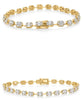 LARGE 3.59CT DIAMOND 14KT YELLOW GOLD ROUND & BAGUETTE INVISIBLE SQUARE BRACELET