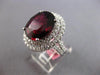 EXTRA LARGE 12.99CT DIAMOND & AAA RHODOLITE 18KT WHITE GOLD 3D OVAL & ROUND RING