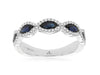 1.07CT DIAMOND & AAA SAPPHIRE 14KT WHITE GOLD MARQUISE 5 STONE ANNIVERSARY RING