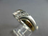 ESTATE .10CT DIAMOND 14KT 2 TONE GOLD 3D 3 STONE DIAGONAL SOLID MENS RING #27640