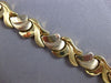 ESTATE WIDE 14KT WHITE & YELLOW GOLD 3D MATTE & SHINY MULTI LEAF FUN BRACELET