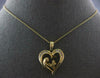 ESTATE .18CT DIAMOND 14KT YELLOW GOLD MOTHER & CHILD HEART LOVE FLOATING PENDANT