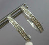 ESTATE .49CT DIAMOND 14K WHITE GOLD CLASSIC ROUND FILIGREE HOOP HANGING EARRINGS