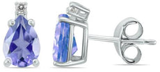 .82CT DIAMOND 14KT WHITE GOLD PEAR SHAPE & ROUND CLASSIC TEAR DROP STUD EARRINGS