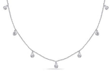 .42CT DIAMOND 14KT WHITE GOLD CLASSIC BEZEL CHANDELIER BY THE YARD LOVE NECKLACE