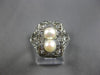 ANTIQUE .25CT OLD MINE DIAMOND & AAA SOUTH SEA PEARL 14KT WHITE GOLD RING #28167