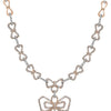 ESTATE 5.01CT DIAMOND 18KT WHITE & ROSE GOLD FLORAL BUTTERFLY INFINITY NECKLACE