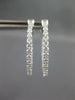 ESTATE LARGE 1.16CT DIAMOND 14KT WHITE GOLD 3D INSIDE OUT HOOP HANGING EARRINGS