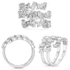 LARGE 3.21CT DIAMOND 14KT WHITE GOLD 3D MARQUISE & PRINCESS MULTI ROW FUN RING