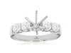 .80CT DIAMOND 14K WHITE GOLD 3D ROUND 5 STONE 6 PRONG SEMI MOUNT ENGAGEMENT RING