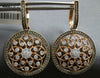 LARGE 1.02CT WHITE & CHOCOLATE FANCY DIAMOND 14KT ROSE GOLD FUN HANGING EARRINGS