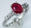 1.59CT DIAMOND & AAA RUBY 14KT WHITE GOLD 7 STONE OVAL & ROUND ENGAGEMENT RING