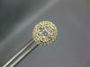 ESTATE .77CT DIAMOND 18KT YELLOW GOLD CLASSIC CLUSTER FLOWER HALO STUD EARRINGS