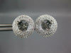 LARGE .48CT DIAMOND 18KT WHITE GOLD 4 PRONG DOUBLE HALO SEMI MOUNT STUD EARRINGS