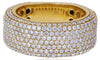 LARGE 4.60CT DIAMOND 14KT YELLOW GOLD MULTI ROW PAVE 3/4TH ETERNITY WEDDING RING