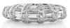 1.59CT DIAMOND 18KT WHITE GOLD ROUND & BAGUETTE MULTI ROW ANNIVERSARY LOVE RING