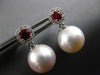 .58CT DIAMOND & AAA RUBY & SOUTH SEA PEARL 14KT WHITE GOLD 3D HANGING EARRINGS