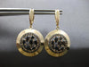 ANTIQUE LARGE 1.90CT AAA ONYX 14K ROSE GOLD 3D LEVERBACK HANGING EARRINGS #27935