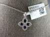 .48CT DIAMOND & AAA SAPPHIRE 18K WHITE GOLD CLASSIC FLOWER LOVE FLOATING PENDANT