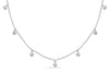 .21CT DIAMOND 14KT WHITE GOLD CLASSIC BEZEL CHANDELIER BY THE YARD LOVE NECKLACE