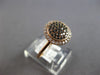 .44CT WHITE & BLACK DIAMOND 14K ROSE GOLD 3D CLASSIC ROUND CLUSTER HALO FUN RING