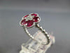ESTATE 1.89CT DIAMOND & AAA RUBY 18KT WHITE GOLD FLOWER STAR FILIGREE LOVE RING