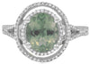 2.32CT DIAMOND & AAA GREEN AMETHYST 14KT WHITE GOLD OVAL & ROUND FLORAL FUN RING