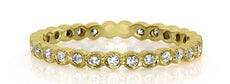 .24CT DIAMOND 18KT YELLOW GOLD 3D ROUND 2MM FILIGREE ETERNITY ANNIVERSARY RING