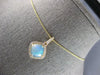 2.3CT DIAMOND & AAA AUSTRALIAN OPAL 14KT YELLOW GOLD 3D CUSHION FLOATING PENDANT