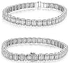 6.50CT DIAMOND 14K WHITE GOLD ROUND & BAGUETTE INVISIBLE SQUARE TENNIS BRACELET