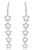 1.2CT DIAMOND 14K WHITE GOLD 3D ROUND MULTI STAR GRADUATING FUN HANGING EARRINGS