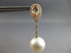ESTATE LARGE 2.80CT DIAMOND & AAA MORGANITE & PINK PEARL 18K ROSE GOLD HANGING EARRINGS
