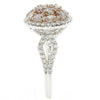 1.34CT WHITE & PINK DIAMOND 18KT WHITE & ROSE GOLD MULTI SHAPE CLUSTER LOVE RING