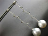 ESTATE LARGE .15CT DIAMOND & AAA SOUTH SEA PEARL 18K WHITE GOLD HANGING EARRINGS
