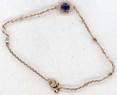 .67CT DIAMOND & AAA SAPPHIRE 14KT ROSE GOLD 3D EVIL EYE BY THE YARD FUN BRACELET