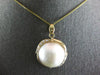 LARGE .25CT DIAMOND & AAA MOTHER OF PEARL 14K YELLOW GOLD FLOATING PENDANT 27200