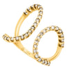 ESTATE LARGE .70CT DIAMOND 18KT YELLOW GOLD CLASSIC DOUBLE OPEN HEART LOVE RING