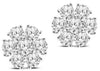 ESTATE .33CT DIAMOND 14KT WHITE GOLD 3D ROUND CLASSIC FLOWER STUD EARRINGS